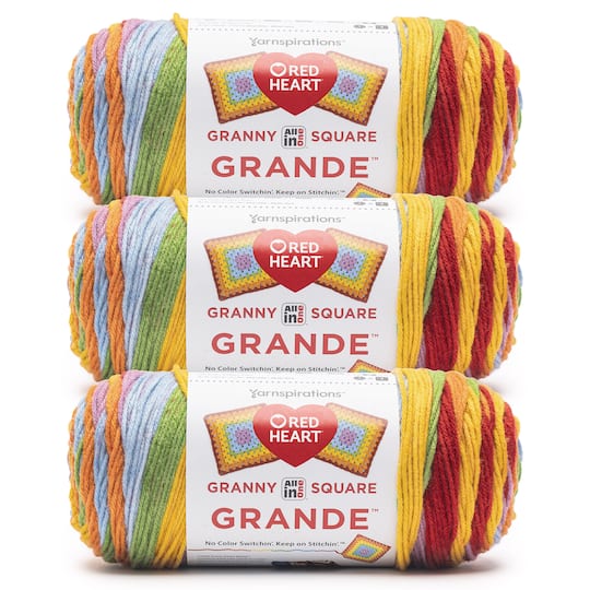 3 Pack Red Heart® All in One™ Granny Square Grande™ Yarn